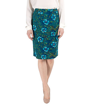 Синьо-зелена памучна пола Mabel снимка