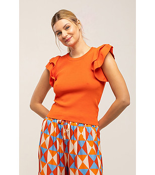 Дамска оранжева блуза снимка