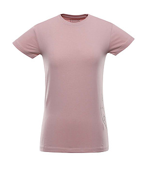 Дамска памучна тениска в нюанс на розова пудра Szafa снимка