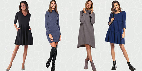 Класическа визия с рокля в тъмни тоновеснимка