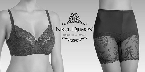 Nikol Djumon - съблазън с дантела в черно и червено снимка