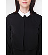 Черна дамска блуза с бяла яка-2 снимка