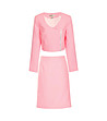 Костюм от сако и пола в розово и бяло-0 снимка