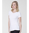 Бяла памучна дамска тениска Classic-1 снимка