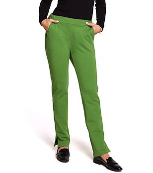 Дамски памучен панталон в зелено Erina снимка