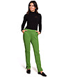 Дамски памучен панталон в зелено Erina-2 снимка