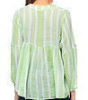 Дамска памучна блуза с етно принт в зелено Emma-3 снимка