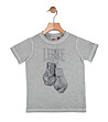 Детска памучна тениска в сив меланж-0 снимка