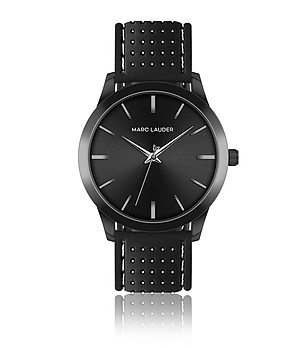 Черен мъжки часовник със силиконова каишкаPerth снимка