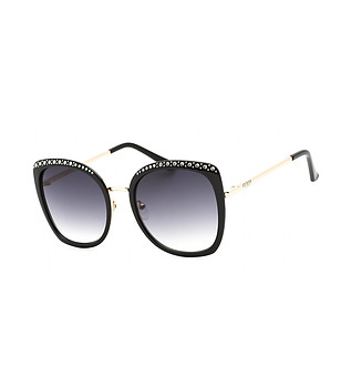 Черни дамски слънчеви очила с камъчета снимка