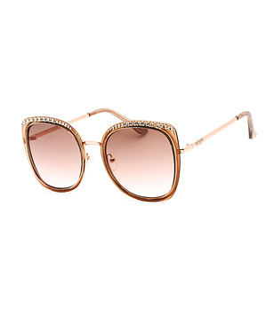 Кафяви дамски слънчеви очила с камъчета снимка