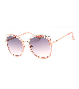 Розови слънчеви дамски очила с камъчета снимка