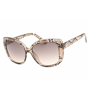 Кафяви дамски слънчеви очила със змийски шарки снимка