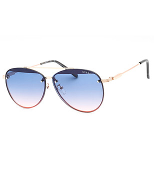 Дамски златисти слънчеви очила с ефектни лещи снимка