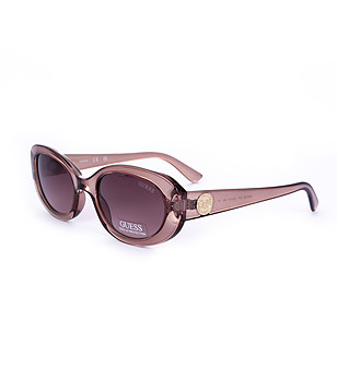 Кафяви дамски слънчеви очила с прозрачни рамки снимка