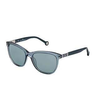 Дамски слънчеви очила със сини прозрачни рамки снимка
