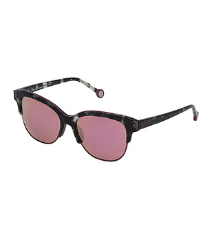 Unisex слънчеви очила в кафяво и синьо с розови лещи снимка