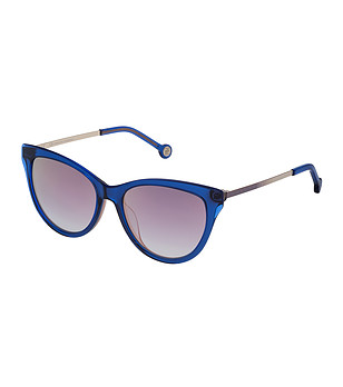 Дамски слънчеви очила тип котешко око в синьо снимка