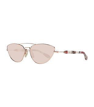 Дамски слънчеви очила в златисто с розови лещи снимка