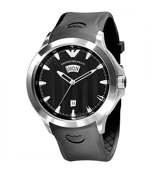 Мъжки часовник в сребристо и черно снимка