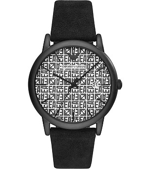 Черен мъжки часовник снимка