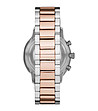 Мъжки часовник в сребристо и розовозлатисто -1 снимка