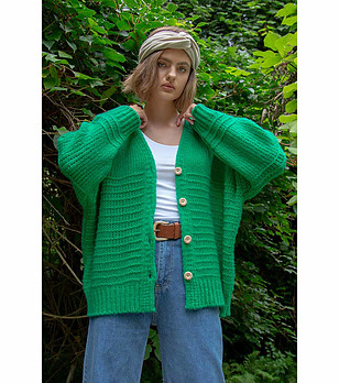 Дамска зелена жилетка Mishele снимка