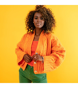 Къса оранжева дамска жилетка Olimpia снимка